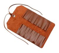 Trousse à Outils en Cuir, Rangement Portable à 10 Compartiments | Rabat Roulé Vintage, Attaches par Cordon, Séparation Pratique pour Pinces et Cliquets, pour Bricolage Mobile