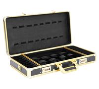 Trousse à outils pour styliste, structure robuste en aluminium, serrure à code, noir et or