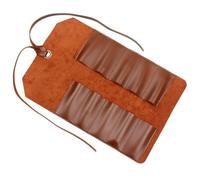 Trousse à Outils Vintage Enroulable en Cuir pour Tournevis et Pinces | Compartiments Décalés, Séparation Pratique, Cordon de Fermeture, Transport Facile pour Électriciens, Plombiers, Atelier