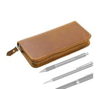 Trousse À Plumes En Cuir Pochette Vintage De Rangement Pour Papeterie Avec | Porte-stylo à Encre Pour Maison Bureau Scolaire Étude Artistique Dessin Journal