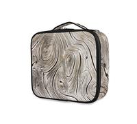Trousse de maquillage motif ballerines dansantes avec séparateurs pour femmes et filles, tourbillons en bois, texture organique