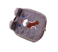 Trousse de maquillage pratique en forme d'ours en peluche douce pour filles et accessoires pour femmes modernes, gris, One Size, Beauté de masse