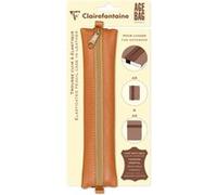 Trousse plate en cuir à élastique Clairefontaine Age Bag 20x4,5 cm Tabac Tabac