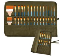 Trousse Pour Pinceaux 30 Trous - Sac Peinture Acrylique, Pochette Pinceau, Étui Enroulable Pour Aquarelle, Peinture À L'huile Et Toile