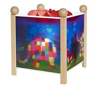 Trousselier - Elmer© l'Eléphant - Veilleuse - Lanterne Magique - Idéal Cadeau de Naissance - Dessin animé - Couleur Bois Naturel - Ampoule 12V 10W inclue - Prise Electrique UK