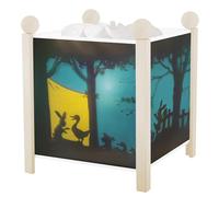 TROUSSELIER - Gédéon le Lapin - Veilleuse - Lanterne Magique - Idéal Cadeau Enfant - Dessin animé - Lumière rassurante - Couleur Bois Blanc - Ampoule 12V 10W inclue - Prise Elec. EU