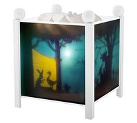 TROUSSELIER - Gédéon le Lapin - Veilleuse - Lanterne Magique - Idéal Cadeau Enfant - Dessin animé - Lumière rassurante - Couleur Bois Blanc - Ampoule 12V 10W inclue - Prise Elec. UK