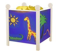 TROUSSELIER - La Jungle - Veilleuse - Lanterne Magique - Idéal Cadeau Enfant - Dessin animé - Lumière rassurante - Couleur Bois Blanc - Ampoule 12V 10W inclue - Prise Elec. EU