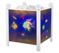 TROUSSELIER - Le Poisson Arc en Ciel. - Veilleuse - Lanterne Magique - Idéal Cadeau Enfant - Dessin animé - Lumière rassurante - Couleur Bois Blanc - Ampoule 12V 10W inclue - Prise Elec. UK