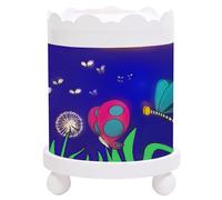 TROUSSELIER - Les Papillons - Veilleuse - Manège Magique - Idéal Cadeau Enfant - Dessin animé - Lumière rassurante - Couleur Bois Blanc - Ampoule 12V 10W inclue - Prise Elec. EU