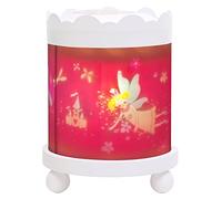 TROUSSELIER - Princesses Fées - Veilleuse - Manège Magique - Idéal Cadeau Enfant - Dessin animé - Lumière rassurante - Couleur Bois Blanc - Ampoule 12V 10W inclue - Prise Elec. UK