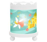 TROUSSELIER - Princesses Fées - Veilleuse - Manège Magique - Idéal Cadeau Enfant - Dessin animé - Lumière rassurante - Couleur Bois Blanc - Ampoule 12V 10W inclue - Prise Elec. EU