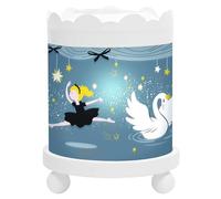 TROUSSELIER - Projecteur d'images - Ballerines - Manège Magique - Idéal Cadeau Enfant - Dessin animé - Lumière rassurante - Couleur Bois Blanc - Ampoule 12V 10W inclue - Prise Elec. EU