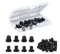 Trsnzul 80 Pièces Bouchons de Trou Cache Trou Bouchon Plastique Rond Cache Vis Capuchon Plastique Cache pour Trou Meuble Bouchons pour Bouteilles et Tubes, Noir,(4/5.5/6/6.5/7.5/8/8.5/9.5mm)