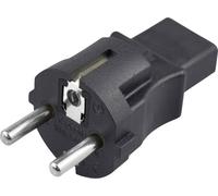 TRU COMPONENTS Adaptateur Prise mâle + contact de protection - Secteur femelle C13 Nombre total de pôles: 2 + PE noir 1 pc(s)