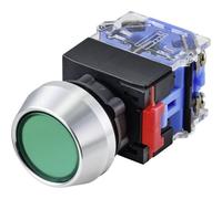 Tru Components LAS0-L-11/G Bouton-poussoir 250 V 5 A 1 x arrêt/(marche) IP40 à impulsion 1 pc., Bouton + interrupteur