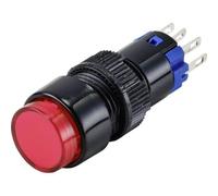 Tru Components LAS2Y-11Z/R/12V Bouton-poussoir 250 V 3 A 1 x arrêt/marche IP40 à verrouillage 1 pc., Bouton + interrupteur