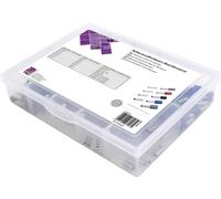 TRU COMPONENTS T1904C087 Assortiment dembouts simples 4 mm² partiellement isolé gris, rouge, noir, bleu 300 parties