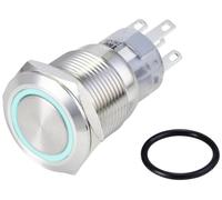 TRU COMPONENTS TC-10090952 LAS1-AGQ-11ZE/B/24V/S Bouton-poussoir antivandalisme 250 V/AC 3 A 1 x On/On à accrochage bleu IP65