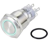 TRU COMPONENTS TC-10090968 LAS1-AGQ-22E/B/24V/S Bouton-poussoir antivandalisme 250 V/AC 3 A 2 x On/(On) à rappel bleu IP65 1 pc(s)