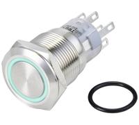 TRU COMPONENTS TC-10090968 LAS1-AGQ-22E/B/24V/S Bouton-poussoir antivandalisme 250 V/AC 3 A 2 x On/(On) à rappel bleu IP65 1 pc(s)