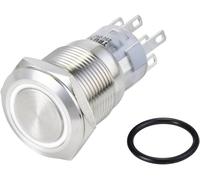 TRU COMPONENTS TC-10090972 LAS1-AGQ-22E/W/24V/S Bouton-poussoir antivandalisme 250 V/AC 3 A 2 x On/(On) à rappel blanc IP65