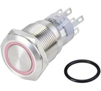 TRU COMPONENTS TC-10090976 LAS1-AGQ-22ZE/R/24V/S Bouton-poussoir antivandalisme 250 V/AC 3 A 2 x On/On à accrochage rouge IP65