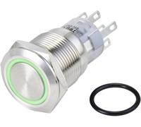 TRU COMPONENTS TC-10090980 LAS1-AGQ-22ZE/G/24V/S Bouton-poussoir antivandalisme 250 V/AC 3 A 2 x On/On à accrochage vert IP65