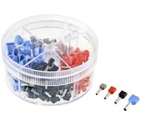 TRU COMPONENTS TC-11599332 Assortiment d'embouts simples 0.75 mm², 1 mm², 1.5 mm², 2.5 mm² partiellement isolé gris, rouge, noir