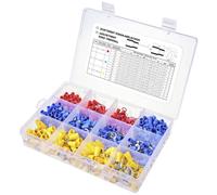TRU COMPONENTS TC-11991832 Assortiment de cosses à oeillet partiellement isolé 0.5 mm² 6 mm² rouge, bleu, jaune 505 pc(s)