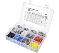 TRU COMPONENTS TC-11991836 Assortiment dembouts simples 0.5 mm², 0.75 mm², 1 mm², 1.5 mm², 2.5 mm², 4 mm², 6 mm² partiellement isolé argent, blanc, gris,