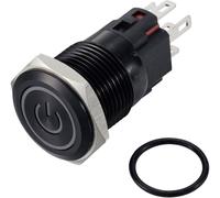 TRU COMPONENTS TC-12647440 Bouton-poussoir 250 V/AC 3 A 1 x Off/(On) IP65 rouge à rappel Aluminium, anodisé 1 pc(s)