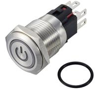 TRU COMPONENTS TC-12647476 Bouton-poussoir 250 V/AC 3 A 1 x Off/(On) IP65 RVB à rappel acier inoxydable 1 pc(s)