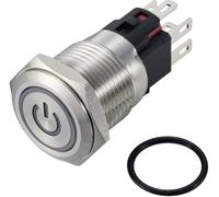 TRU COMPONENTS TC-12647476 Bouton-poussoir 250 V/AC 3 A 1 x Off/(On) IP65 RVB à rappel acier inoxydable 1 pc(s)
