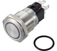 TRU COMPONENTS TC-12647536 Bouton-poussoir 250 V/AC 3 A 1 x Off/(On) IP65 rouge à rappel acier inoxydable 1 pc(s)