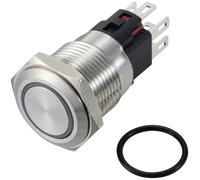 TRU COMPONENTS TC-12647548 Bouton-poussoir 250 V/AC 3 A 1 x Off/(On) IP65 RVB à rappel acier inoxydable 1 pc(s)