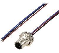 TRU COMPONENTS TC-12833060 Fiche encastrée pour capteur/actionneur M12 embase mâle 0.5 m Nombre de pôles: 3 1 pc(s)