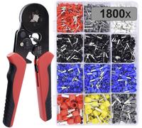 TRU COMPONENTS TC-12888376 Assortiment dembouts simples 0.5 mm², 0.75 mm², 1 mm², 1.5 mm², 2.5 mm², 4 mm², 6 mm², 10 mm² partiellement isolé 1800 pc(s)