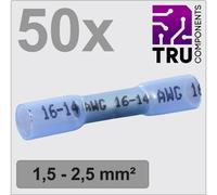 TRU COMPONENTS TC-12888404 Prolongateur avec gaine thermorétractable 1.5 mm² 2.5 mm² entièrement isolé bleu 50 pc(s)