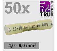 TRU COMPONENTS TC-12888412 Prolongateur avec gaine thermorétractable 4 mm² 6 mm² entièrement isolé jaune 50 pc(s)