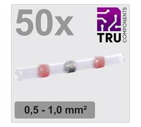 TRU COMPONENTS TC-12888420 Prolongateur avec Gaine thermorétractable 0.5 mm² 1.0 mm² entièrement isolé Rouge 50 pc(s)