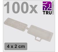TRU COMPONENTS TC-12888608 T24CA084 Porte-étiquette Surface de marquage: 18 x 42 mm transparent Nombre de marqueurs: 100 100 pc(s)