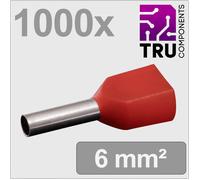 TRU COMPONENTS TC-13377232 Embout double d'extrémité de câble 1 mm² partiellement isolé rouge 1000 pc(s)