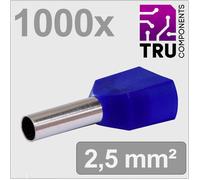 TRU COMPONENTS TC-13377240 Embout double dextrémité de câble 2.5 mm² partiellement isolé bleu 1000 pc(s)
