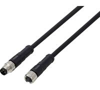 TRU COMPONENTS TC-13751996 Câble de raccordement M8 x 1 mâle, droit, femelle, droit 5 m Nombre de pôles: 3 1 pc(s)