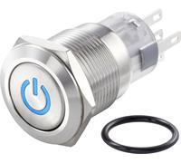 TRU COMPONENTS TC-7494500 TC-LAS1-AGQ-11ZDT/B/12V/S Interrupteur antivandalisme 250 V/AC 3 A 1 x Off/On à accrochage bleu IP65