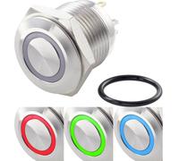 TRU COMPONENTS TC-7494612 TC-GQ16F-10E/41RGB/ Bouton-poussoir antivandalisme 48 V/DC 2 A 1 x Off/(On) à rappel rouge, vert, bleu, RVB IP65 1 pc(s)