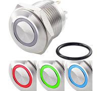 TRU COMPONENTS TC-7494612 TC-GQ16F-10E/41RGB/ Bouton-poussoir antivandalisme 48 V/DC 2 A 1 x Off/(On) à rappel rouge, vert, bleu