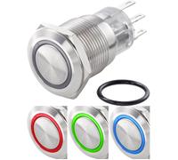 TRU COMPONENTS TC-7494632 TC-LAS1-AGQ-11ZE/42RGB/ Interrupteur antivandalisme 250 V/AC 3 A 1 x Off/On à accrochage rouge, vert, bleu, RVB IP65 1 pc(s)