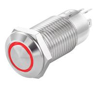 TRU COMPONENTS TC-7494672 TC-GQ12-CH-10ZE/J/R/12V/S Bouton-poussoir 36 V/DC 1 A 1 x Off/On à accrochage rouge IP40 1 pc
